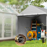 Outsunny Temporary Garden Shed Tent with Galvanised Steel Frame & PE Cover – Bike & Tool Storage, Grey