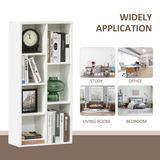 HOMCOM Seven-Cube Bookcase with Anti-Tipping Straps – Open Bookshelf Display Cabinet, White