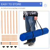 Pawhut Dog Agility Weave Poles Training Set with Whistle & Carry Bag – Slalom Obstacle Course Equipment