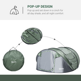 Outsunny 4-5 Person Pop-Up Dome Camping Tent with 4 Windows, 2000mm Waterproof – Instant Family Tent