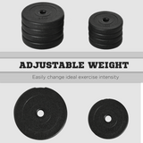 HOMCOM 20kg Adjustable Dumbbell Set with Non-Slip Grips & Stackable Plates – Home Gym Hand Weights, Black