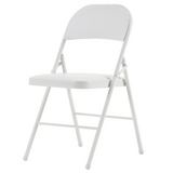 4pcs Foldable Steel & PVC Chairs with Padded Seat – Convention, Exhibition & Event Seating, White