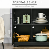 Kitchen Storage Cabinet with 3 Large Drawers & Adjustable Shelves – Flat Worktop Sideboard for Kitchens