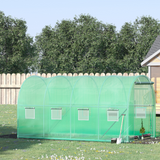 Walk-in Polytunnel Greenhouse with Galvanised Steel Frame & Roll-Up Windows – Garden Grow Tunnel, Green