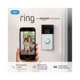 Ring Battery Video Doorbell (2024) with HD Video & Two-Way Talk – Wire-Free Smart Home Security, Satin Nickel