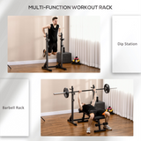 SPORTNOW Heavy Duty Squat Rack with Adjustable Height & Width, 150kg Capacity – Barbell Stand for Home Gym, Black