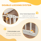 PawHut Adjustable Safety Gate with 2 Extensions and 4 Screws – Pet Gate for Doors and Stairs, White