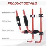 HOMCOM Kayak Wall Mount Rack with 50kg Capacity & PVC Sleeves – Heavy Duty Canoe & Paddle Storage Hangers