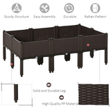 Outsunny 6-Piece Stackable Raised Flower Bed with Drainage Holes – Vegetable & Herb Planter Boxes