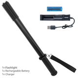 2 Pack 3-Mode USB Rechargeable LED Torch Set with Hammer Head – Water-Resistant, for Hiking and Camping