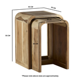 Aspen Hand-Crafted Wooden Nest of 2 Tables – Retro-Inspired Space-Saving Side Tables for Lamps & Drinks