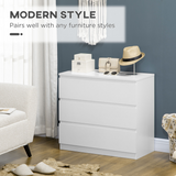 3-Drawer Chest of Drawers – Smooth-Running Bedroom Storage with Anti-Tip Fitting, White