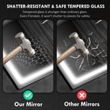 LED Bathroom Mirror 70 x 50cm with Bluetooth Speaker, Front & Back Lighting and Demister – Silver