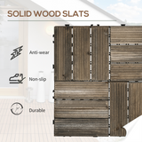 Outsunny 27-Pack Interlocking Decking Tiles, 30 x 30cm – Outdoor Garden Flooring, Grey
