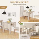 HOMCOM Extendable Folding Drop Leaf Dining Table – Space-Saving Table for 2–4 Seats