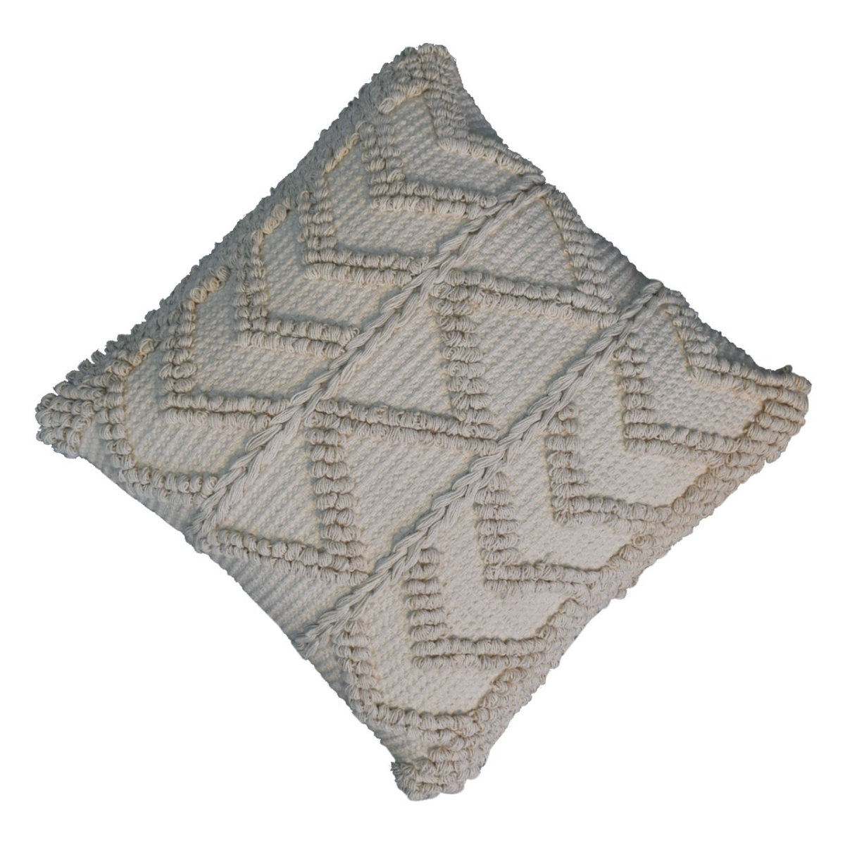 Artisan Furniture Alda Cushion Set of 2 – Zig-Zag Design Scatter Cushions with Plump Filling, Cream