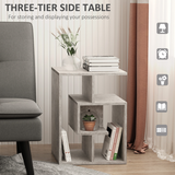 3-Tier Cube Side Table with Open Storage Shelves – Bedside Table for Books & Décor