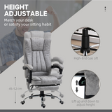 Vinsetto 6-Point Vibration Massage Office Chair with Heating & Remote – Microfibre Swivel Chair, Grey