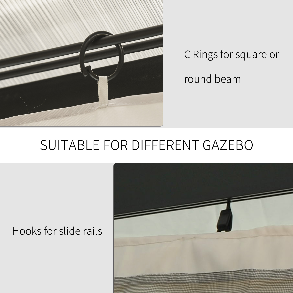 Outsunny 4-Pack Gazebo Replacement Sidewalls with Zip Fastening – Privacy Panels for 3 x 4m Gazebos