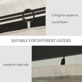 Outsunny 4-Pack Gazebo Replacement Sidewalls with Zip Fastening – Privacy Panels for 3 x 4m Gazebos