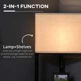 Modern Triangle Corner Floor Lamp with Built-In Display Shelves – Space-Saving Lighting