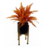 55cm Artificial Autumn Orange Fern Bush Plant