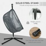 Outsunny Hanging Swing Chair with Thick Cushion, Steel Frame & Breathable Mesh – Patio Chair, Dark Grey