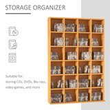 HOMCOM Beech CD & DVD Shelving Rack Unit – Holds up to 480 CDs, Media Storage Tower