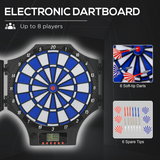 SPORTNOW Electronic Dart Board Set with Cabinet, 31 Games & LCD Scoring – Dartboard for up to 8 Players