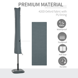 Outsunny Garden Offset Parasol Cover with Side Zip & Bottom Buckle – Waterproof Umbrella Protection, Grey