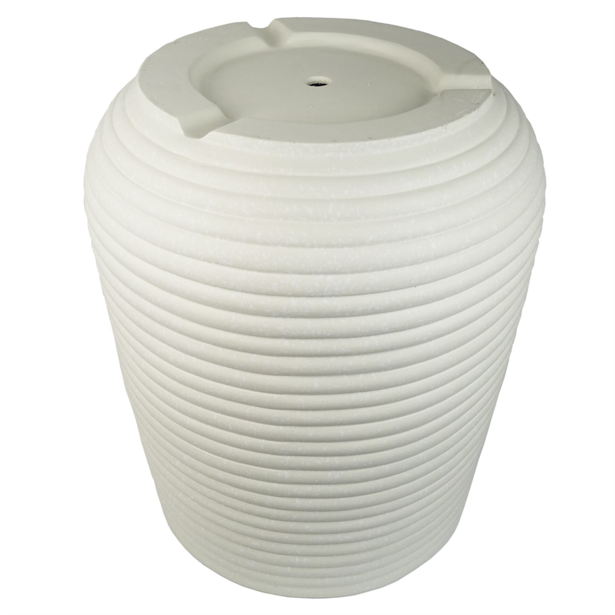 Leaf Mikos Large Ridged Composite Planter, 41cm x 30cm – Stylish Plant Pot, Stone Colour