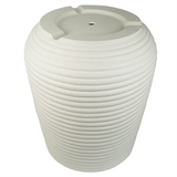 Leaf Mikos Large Ridged Composite Planter, 41cm x 30cm – Stylish Plant Pot, Stone Colour