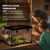 PawHut Glass Reptile Terrarium with Locks & Mesh Top – Habitat for Lizards, Frogs, Snakes, 30 x 30 x 20cm