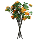 Artificial Orange Flower Foliage Spray Stems, Pack of 6 – 60cm Wired Silk Flowers