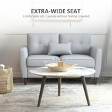 HOMCOM Modern Chic Loveseat with Armrests & Spring Padding – Compact 2 Seater Sofa for Home or Office