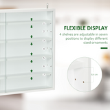 5-Tier Glass Door Display Cabinet with Adjustable Shelves – Dust-Free Collectables Storage, White