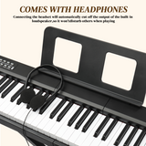 GPP-101 88-Key Semi-Weighted Digital Piano with Bluetooth, MIDI, Headphones & Sustain Pedal – Black
