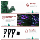FCH 3ft Fibre Optic Christmas Tree with 85 Colour-Changing Branches, Top Star & Iron Stand – White