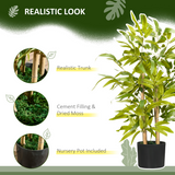 HOMCOM 60cm Potted Artificial Bamboo Plant – Low-Maintenance Indoor & Outdoor Greenery