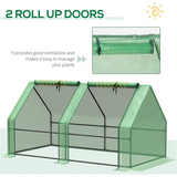Mini Tunnel Greenhouse with 3 Roll-up Zipped Doors – Steel Frame PE Cover Grow Tunnel, 5.9 x 3 x 3ft, Green