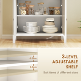 HOMCOM Sideboard with Drawer, Two-Tier Cupboard & Adjustable Shelf – Living Room Storage, White