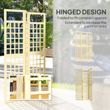 Outsunny 3-Panel Folding Wooden Garden Privacy Screen – Fir Wood Outdoor Divider, Natural Finish