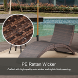 Outsunny Rattan Folding Sun Lounger Recliner with Cushion – Adjustable Backrest, Garden & Poolside Relaxer