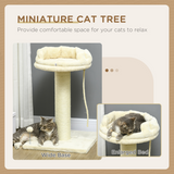 PawHut Cat Tree for Indoor Cats with Sisal Scratching Post & Spacious Bed – Kitten Climbing Tower, Cream