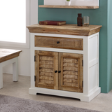 Alfie Mango Wood Sideboard with 1 Drawer and 2 Cupboard Doors – Handmade Dining Storage