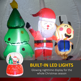 Outsunny 5.5ft Christmas Inflatable Snow Globe with Santa, Reindeer & Tree, LED Lights – Outdoor, Red