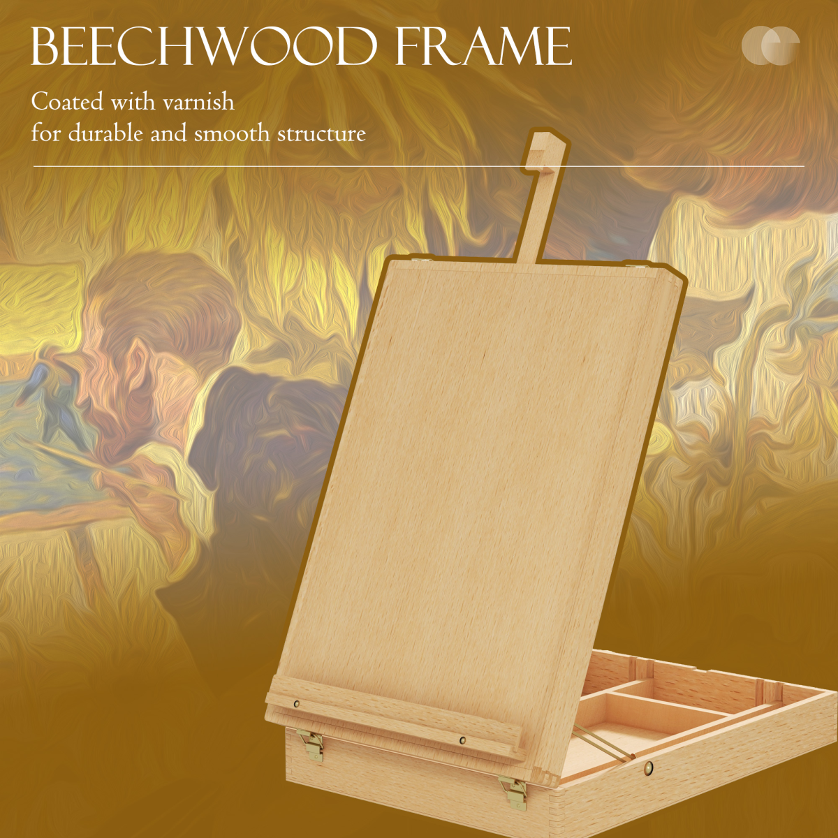 Vinsetto Wooden Table Easel Box with Adjustable Angle, Holds Canvas up to 61cm – Foldable Sketch Board