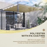 Outsunny Replacement Pergola Canopy with Drainage Holes – Beige Polyester Shade Cover for 4 x 3m Pergola