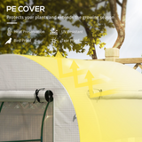 Outsunny 180 x 180 x 200cm Walk-In Polytunnel Greenhouse with Roll-Up Door and Window, PE Cover, White