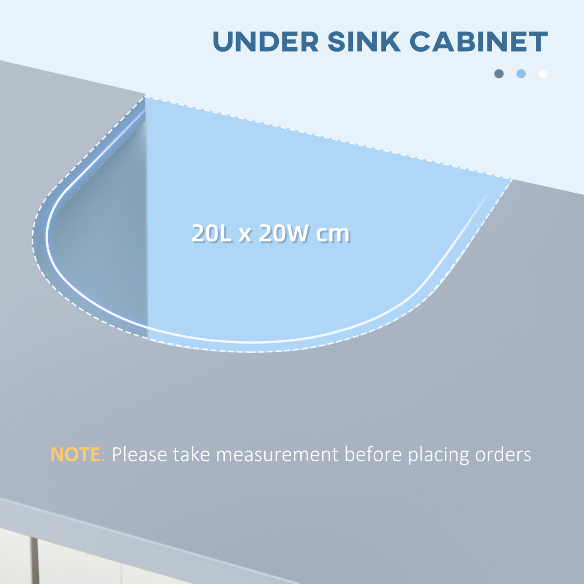 kleankin Pedestal Under-Sink Cabinet with 2 Doors & Adjustable Shelf – Bathroom Storage Vanity Unit, White